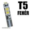 LEDes T5 Autó Izzó 5 SMD LED ( 3528 ) 12V Fehér