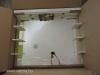 ÚJ fehér polcos fürdőszobai tükör beépített világítással (130x110)
