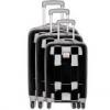 Erable - 3 húzható bőrönd - 4 kerék, fekete