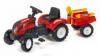 Pedálos traktor FALK 2051C Ranch Trac pótkocsival - piros