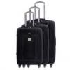 Kiera - 3 húzható bőrönd szett, 4 kerék - fekete